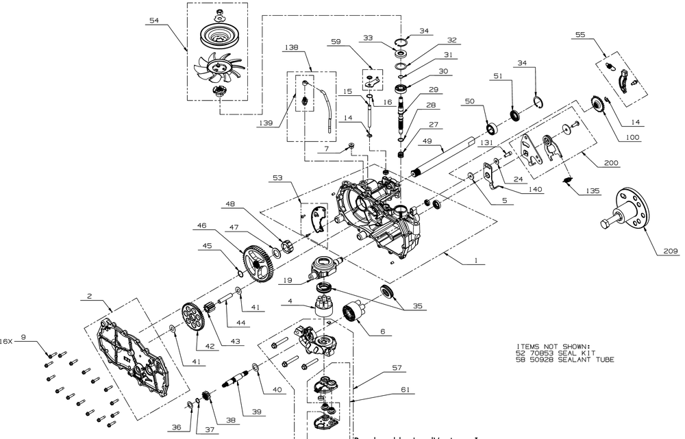 Transmission (Lh) Diagram and Parts List for (17RREACT010)(2019) Cub Cadet Lawn Tractor